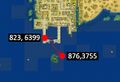 Высалившись в порту Шайтана (823,6399) на корабль, нужно доплыть до воронки (876,3755), ведущей в Залив Сокровищ